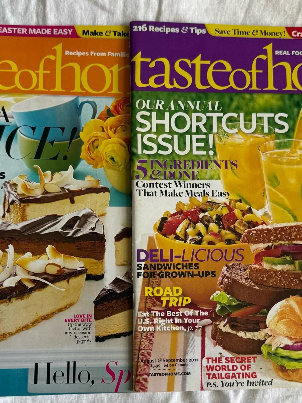 Taste of Home Magazine /Lot of 6/2009-2013Share a Slice. Cooking Recipes